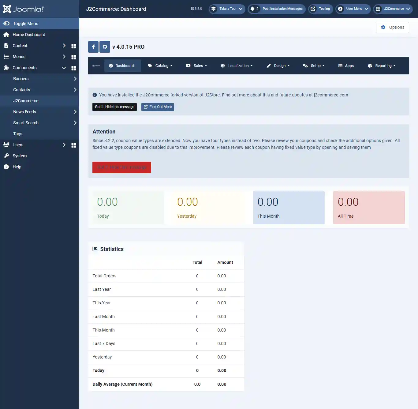 Installation-dashboard